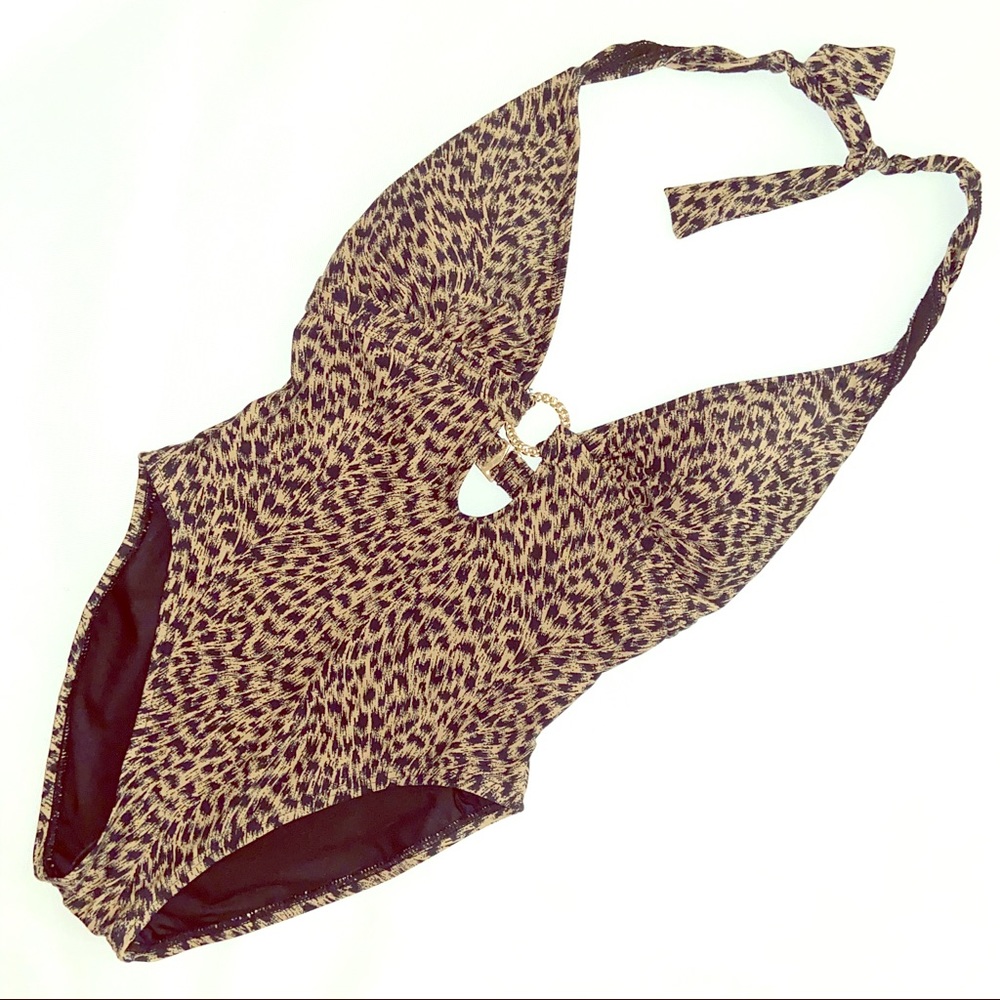 NWT Michael Kors Womens Leopard Swimsuit size 6